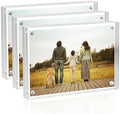 Sezanrpt Acrylic Picture Frames 2.5x3.5 inches Pack of 3, Clear Double Sided Magnetic Photo Block Frame,Desktop Frameless Picture Display, Wallet Small Picture Frames 2x3 by Sezanrpt