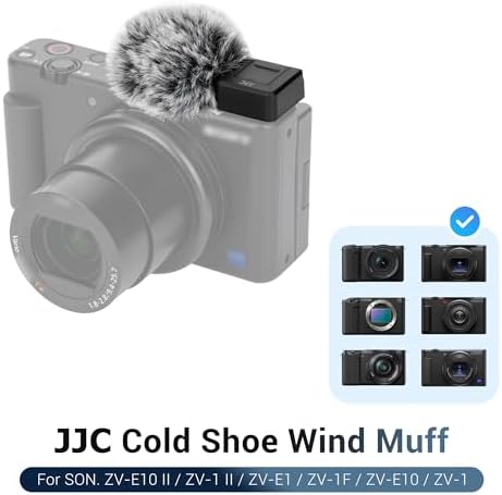 JJC Cold Shoe Wind Muff for Sony ZV-E10 II ZVE10 ZV-1F ZV-1 II ZV-E1, Black - Image 2