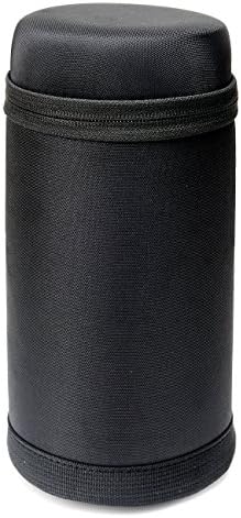 Semi-Hard Lense Case for DSLR Camera Lens (Canon, Nikon, Sony, Pentax, Olympus, Panasonic,etc), Medium Size with Carabiner, Lens Cleaning Wipe (Black Medium) - Image 2