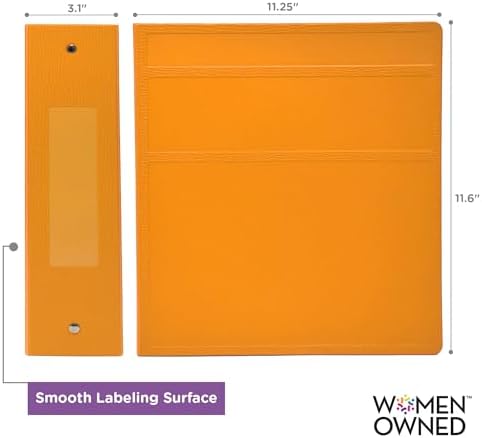 Carstens 3-Inch Heavy Duty 3-Ring Binder - Side Opening, Mango, Durable Plastic, Precision No-Gap Rings, Waterproof Cover, No Pockets, Holds 400 US Letter Sheets, BPA-Free, Made in USA (1736-00-3R) - Image 3
