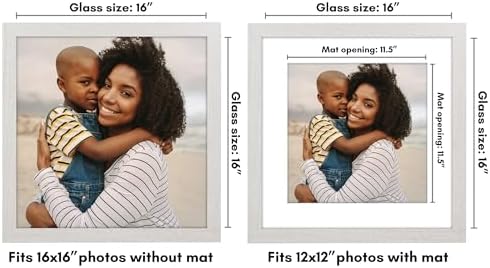 Americanflat 16x16 Picture Frame - Matted to 12x12 - White - Image 2