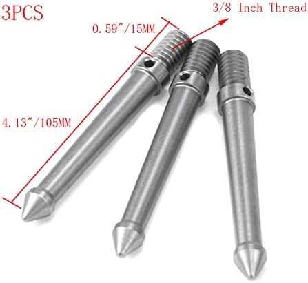 3 Pcs 3/8" Stainless Steel Tripod Ground Spike Mount Adapter(120mm) - Image 2