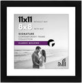 Americanflat 11x11 Picture Frame with Shatter-Resistant Glass - Use as 8x8 Frame with Mat or Display 11x11 Photo Without Mat - Signature Collection - Square Frames for Wall Display - Black by Americanflat