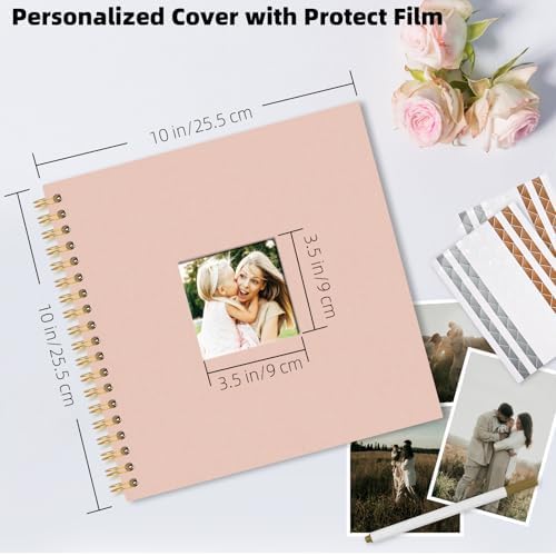 Vienrose Scrapbook Album Gift Set, 10x10 Inch, 80 White Pages, Pink - Image 3