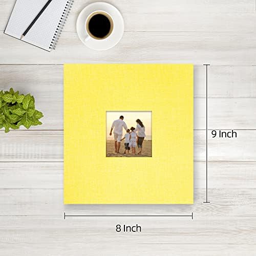 potricher Photo Album 4x6 Pictures, 200 Pockets, Linen Cover, Yellow - Image 2