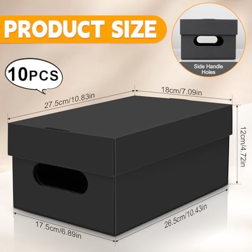 10PCS Photo Storage Box for 4"x6" Photos,10.83“ x 6.89“ x 4.7“ Picture Box Store and Protect Pictures,Documents Black - Image 2