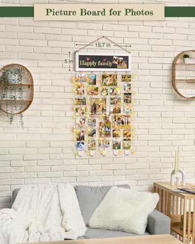 Bikoney Hanging Picture Frame Collage with Blackboard - White - Image 3