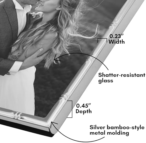 Americanflat 5x7 Bamboo Picture Frame - Metal - Silver - Image 3