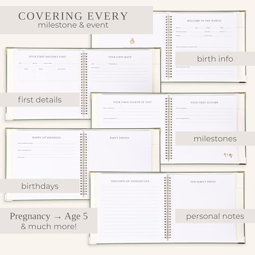 Keepsake Baby Memory Book for Boys and Girls - Timeless First 5 Year Book - Image 4