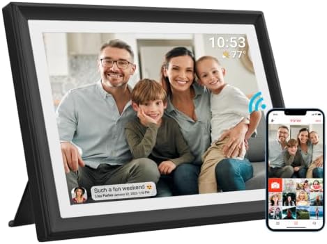 32GB FRAMEO 10.1 Inch WiFi Digital Photo Frame, 1280x800 HD IPS LCD Touch Screen, Auto-Rotate Portrait and Landscape, 32GB Storage, Share Moments Instantly via Frameo App from Anywhere by Akimart