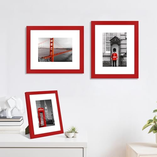 8x10 Picture Frame Set of 4 with Real Glass, Wall & Tabletop Display - Image 2
