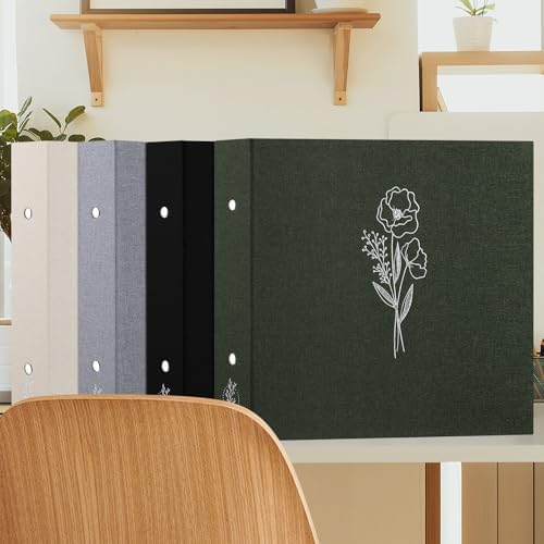 Lanpn Scrapbook Photo Album 12x12 2 Packs, Linen Cover Archival Acid Free Top Load 3 Ring Binder Folder Photo Book 12 x 12 with 30 Plastic Sleeves 60 Pages Grey - Image 7