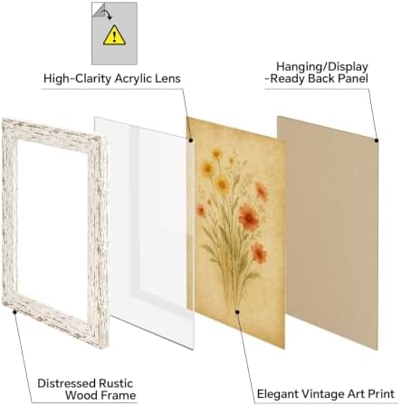 puthiac 4x6 Rustic Farmhouse Picture Frame, Distressed White, 1 Pack - Image 4