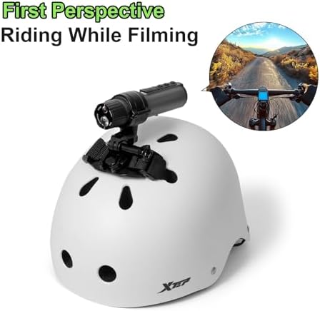 TnoxHD Mini Motorcycle Helmet Camera 2-in-1 LED Flashlight Camera HD Handheld Small Wireless Cameras for Bike, No WiFi Recording, WiFi Bicycle Cam for Indoor Outdoor Sports Camping Cycling (Gray) - Image 5