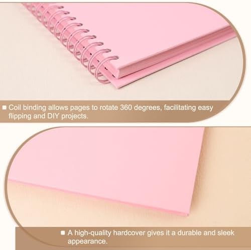 Scrapbook Album 10x10 Inches 40 Pages Hardcover Kraft Paper Pink - Image 5