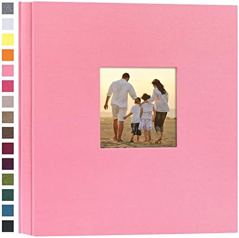 potricher Photo Album 4x6 Pictures, 600 Pockets, Linen Cover, Pink by potricher