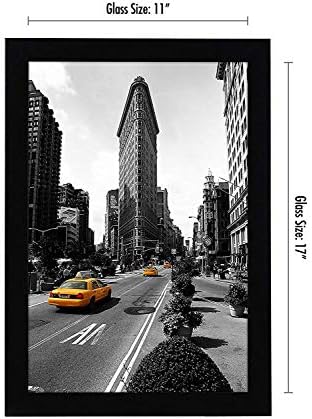 Americanflat 11x17 Picture Frame with Shatter-Resistant Glass - Signature Collection - Gallery-Style Frames Made of Engineered Wood - Photo Frame for Wall Display - Black - Image 2