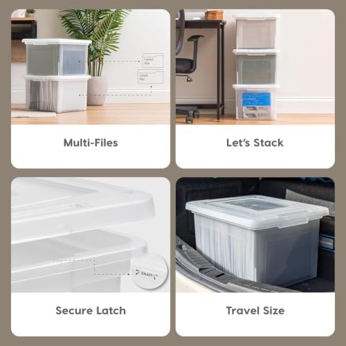 IRIS USA 35 Qt. Letter/Legal File Box with Latching Lid, Clear - Image 4
