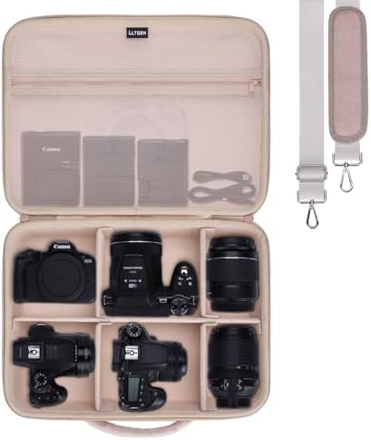 Large Camera Case Bag for Canon/Sony/Nikon Camera and Multiple Lens Beige by LTGEM