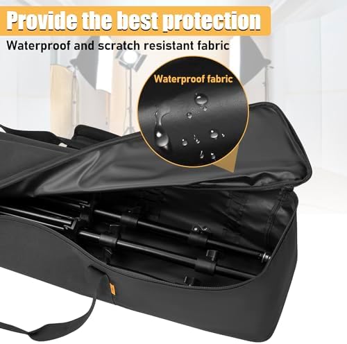 Multifunctional Tripod Bag 36.5 X 7 X 7 Inches / 93 X 18 X 18 cm Heavy Duty Tripod Carrying Case with Handle for Lights, Speakers, Cameras, Booms, Microphone Stands, Black - Image 5