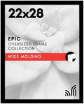 Americanflat 22x28 Poster Frame - Black Engineered Wood with Polished Plexiglass - Wide Picture Frame for Vertical or Horizontal Wall Display - Epic Collection - Black by Americanflat
