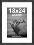 Americanflat 18x24 Poster Frame - Matted to 12x18 - Black by Americanflat