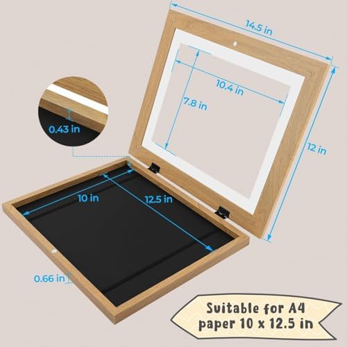 2 Pack 10x12.5 Front-Opening Kids Artwork Frames Changeable (Brown) - Image 3
