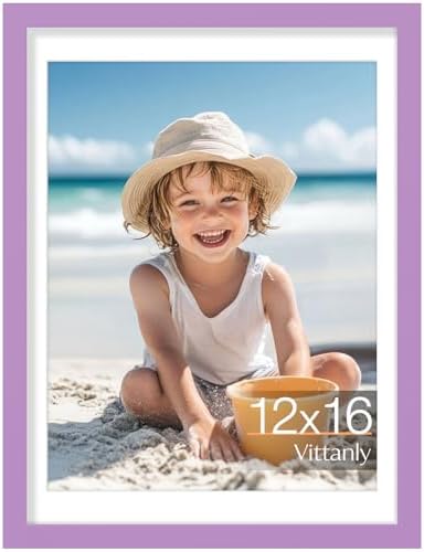 Vittanly 12x16 Picture Frame Made of Solid Wood for Wall Mounting, Purple by Vittanly