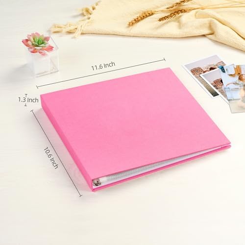 Mublalbum 10x10 Inch 3 Ring DIY Scrapbook Photo Album 40 Pages, Pink - Image 2
