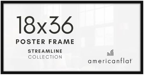 Americanflat 18x36 Poster Frame - Slim Molding - Black by Americanflat
