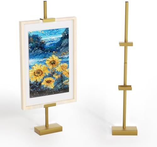 31.5"H Adjustable Tabletop Picture Frame Stand, Tabletop Easel Stand, Gold by Cathyeen