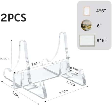 2-Pack 2.36 Inch Clear Acrylic Small Plate Stands fo Display - Image 3