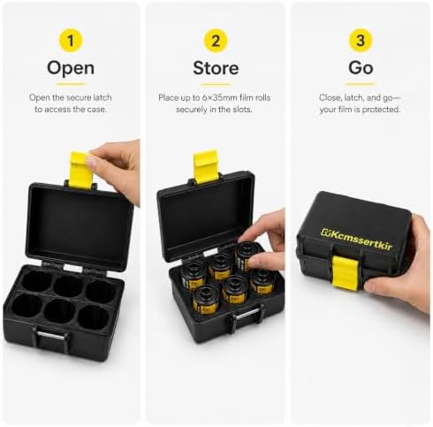 Film Box/135 Film Case -for 3 Rolls of 35mm Films ，to Sort & Enjoy & Safeguard Film, 3D printing technology。 (black-6) - Image 6