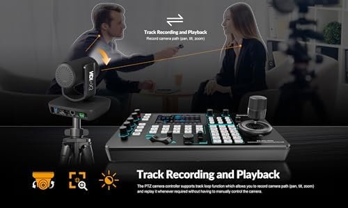 Pro PTZ Camera Joystick Controller with 5-inch Touch Preview LCD, IP NDI Camera Controller Keyboard with 4D Joystick for Worship Church Live Streaming Video Production, PoE Enable (5 inch Touch Screen) - Image 6
