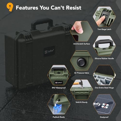 Lykus PVC1 Hard Case with Dividers for Cameras,Lenses,DJI Mavic/Air/Mini - Image 5