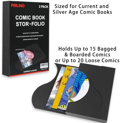 2-Pack Black Comic Book Stor-Folio - Storage Box for Current and Silver Age Comics, Portable Folio With Strong Magnetic Closure, Ideal for Conventions - Image 3