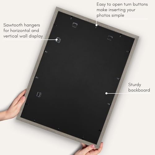 Americanflat 20x28 Poster Frame - Matted to 16x24 - Engineered Wood - Grey - Image 5