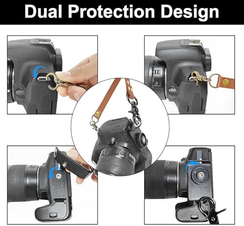JUNART Camera Strap,Leather Dual Camera Harness with Shoulder Widening Stress Relief, for Two DSLR/SLR Cameras - Image 5