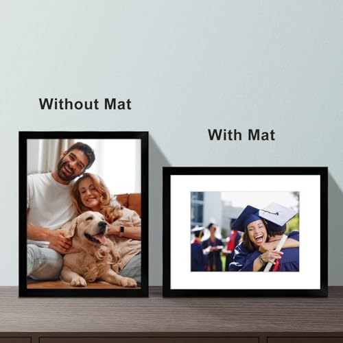 8.5x11 Picture Frame Set of 6, Certificate Document Frame, Diploma Frame, Display Pictures 8.5x11 Without Mat, Black - Image 2