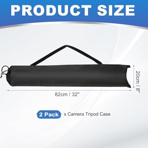 PATIKIL 32 x 8 Inch Tripod Carrying Case, 2 Pack Camera Tripod Carrying Bags Oxford Cloth Padded Bag for Camera Gear Mic Light Stand Sheet Music Photography Accessories, Black - Image 2