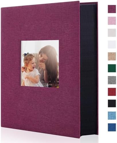 Artmag Fabric Photo Album 4x6 300 Large Capacity for Family Wedding Anniversary Linen Album Holds 300 Horizontal Photos (300 Pockets, Purple) by Artmag