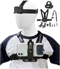 Adjustable Phone Chest Mount&Head Strap Kit,Quick-Release Harness for POV by WLPREOE