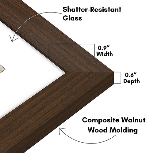 Americanflat 8x8 Picture Frame - Matted to 4x4 - Engineered Wood - Walnut - Image 7