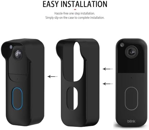 Silicone Skin Case for Blink Video Doorbell (2nd Gen) - Weatherproof Silicone Protective Cover with Brim for All-New Blink Doorbell Camera 2025 Full Protection (Black) - Image 6