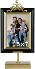 Black & Gold Picture Frame – 4x6 Picture Frame with Detachable Stand, Golden Picture Frames for Wedding, Anniversary, Tabletop Display Gift by Synovana