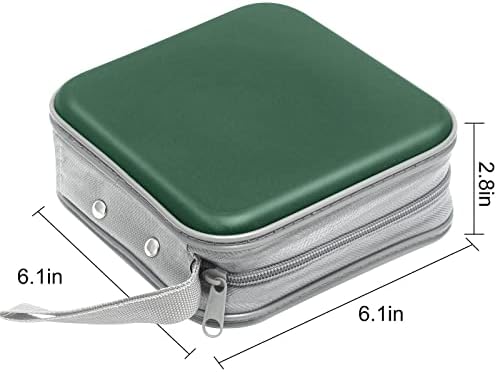 Siveit CD/DVD Cases 40 Capacity Disc Storage Binder for Car(Dark Green) - Image 6