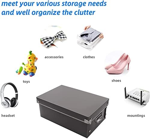 XUCHUN Foldable Plastic Storage Boxes with Lids - Decorative Organizer for Clothes, Shoes, Office & Keepsakes | Multi-Size Nesting Design, Space-Saving Memory Box - Image 5