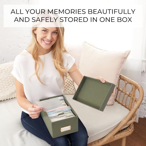 Decorative Photo Storage Box - Sturdy Linen Organizer Holds 850 4x6 Photos - Image 3