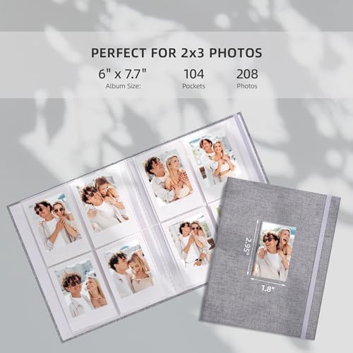 Vienrose Mini Polaroid Photo Album 208 Photos 2x3 Inch Grey 1 PACK - Image 2