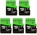 KEXIN 128GB Micro SD Card 5 Pack with SD Adapter microSDXC Memory Card UHS-I C10 U1 Micro SD Card Full HD High Speed TF Card for Tablet Action Camera Dash Cam Drone Game Console, 128 G 5 Pack by Home